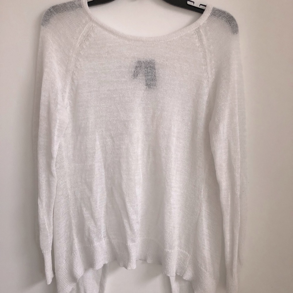 Bisou bisou white cover up sweater